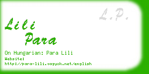 lili para business card